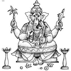 着色页: 印度神话：象头神 (众神与女神) #96914 - 免费可打印着色页