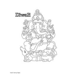 着色页: 印度神话：象头神 (众神与女神) #96925 - 免费可打印着色页