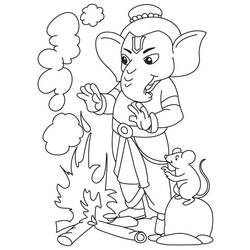 着色页: 印度神话：象头神 (众神与女神) #96929 - 免费可打印着色页