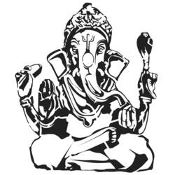着色页: 印度神话：象头神 (众神与女神) #96941 - 免费可打印着色页