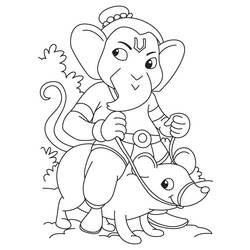 着色页: 印度神话：象头神 (众神与女神) #97025 - 免费可打印着色页