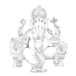 着色页: 印度神话：象头神 (众神与女神) #97030 - 免费可打印着色页