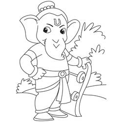 着色页: 印度神话：象头神 (众神与女神) #97134 - 免费可打印着色页