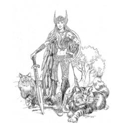 着色页: 北欧神话 (众神与女神) #110477 - 免费可打印着色页