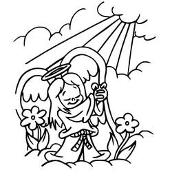 着色页: 圣诞天使 (节日和庆典) #200060 - 免费可打印着色页