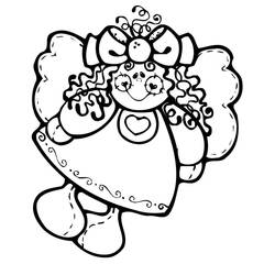 着色页: 圣诞天使 (节日和庆典) #200062 - 免费可打印着色页