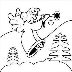 着色页: 圣诞天使 (节日和庆典) #200065 - 免费可打印着色页