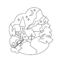 着色页: 圣诞村 (节日和庆典) #217400 - 免费可打印着色页