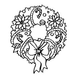 着色页: 圣诞花圈 (节日和庆典) #169327 - 免费可打印着色页