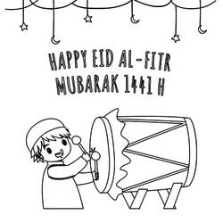着色页: Eid Mubarak (节日和庆典) #194336 - 免费可打印着色页