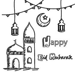 着色页: Eid Mubarak (节日和庆典) #194339 - 免费可打印着色页