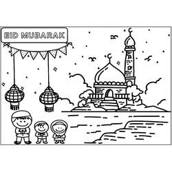 着色页: Eid Mubarak (节日和庆典) #194350 - 免费可打印着色页