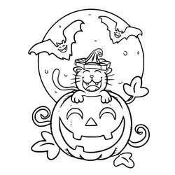 着色页: 万圣节猫 (节日和庆典) #203960 - 免费可打印着色页