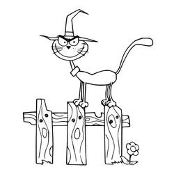 着色页: 万圣节猫 (节日和庆典) #203962 - 免费可打印着色页