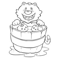 着色页: 万圣节猫 - 免费可打印着色页