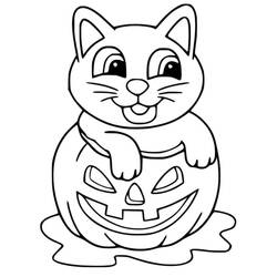 着色页: 万圣节猫 (节日和庆典) #203982 - 免费可打印着色页