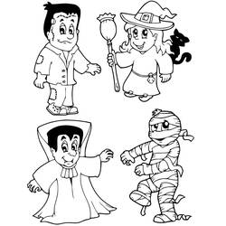 着色页: 儿童万圣节 (节日和庆典) #202021 - 免费可打印着色页