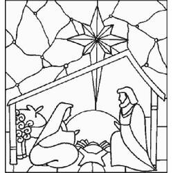 着色页: 耶稣诞生场景 (节日和庆典) #215946 - 免费可打印着色页