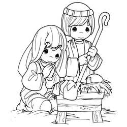 着色页: 耶稣诞生场景 (节日和庆典) #215963 - 免费可打印着色页