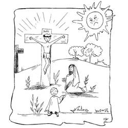 着色页: 耶稣受难日 (假期和特殊场合) #61016 - 免费可打印着色页