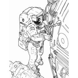 着色页: 宇航员 (行业和专业) #87599 - 免费可打印着色页
