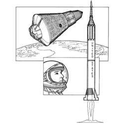 着色页: 宇航员 (行业和专业) #87631 - 免费可打印着色页