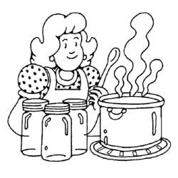 着色页: 厨师 (行业和专业) #91771 - 免费可打印着色页