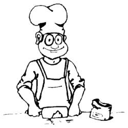 着色页: 厨师 (行业和专业) #91777 - 免费可打印着色页