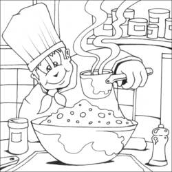 着色页: 厨师 (行业和专业) #91779 - 免费可打印着色页