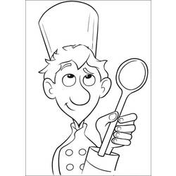 着色页: 厨师 (行业和专业) #91781 - 免费可打印着色页