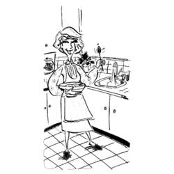 着色页: 厨师 (行业和专业) #91782 - 免费可打印着色页