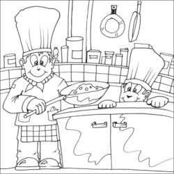 着色页: 厨师 (行业和专业) #91791 - 免费可打印着色页