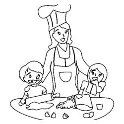 着色页: 厨师 (行业和专业) #91810 - 免费可打印着色页