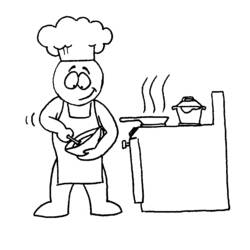 着色页: 厨师 (行业和专业) #91826 - 免费可打印着色页