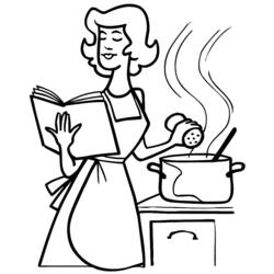 着色页: 厨师 (行业和专业) #91829 - 免费可打印着色页