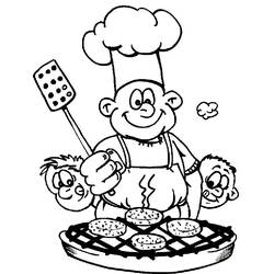 着色页: 厨师 (行业和专业) #91893 - 免费可打印着色页