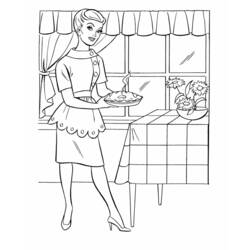 着色页: 厨师 (行业和专业) #91941 - 免费可打印着色页