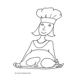 着色页: 厨师 (行业和专业) #92075 - 免费可打印着色页