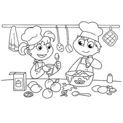 着色页: 厨师 (行业和专业) #92082 - 免费可打印着色页