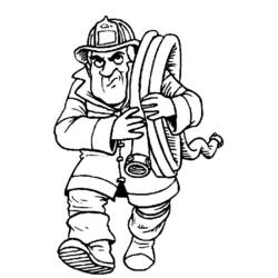 着色页: 消防队员 (行业和专业) #105516 - 免费可打印着色页