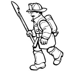 着色页: 消防队员 (行业和专业) #105527 - 免费可打印着色页