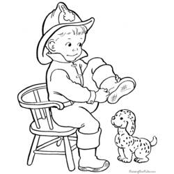 着色页: 消防队员 (行业和专业) #105547 - 免费可打印着色页