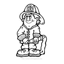 着色页: 消防队员 (行业和专业) #105556 - 免费可打印着色页
