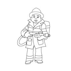 着色页: 消防队员 (行业和专业) #105579 - 免费可打印着色页