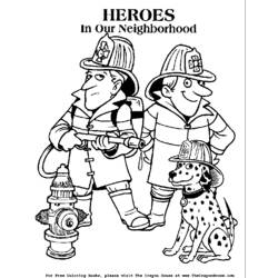 着色页: 消防队员 (行业和专业) #105601 - 免费可打印着色页