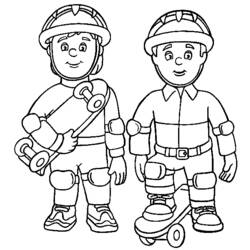 着色页: 消防队员 (行业和专业) #105608 - 免费可打印着色页