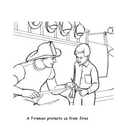 着色页: 消防队员 (行业和专业) #105635 - 免费可打印着色页