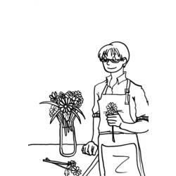 着色页: 花店 (行业和专业) #170346 - 免费可打印着色页