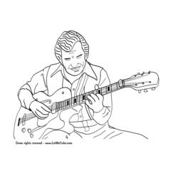 着色页: 吉他手 (行业和专业) #98058 - 免费可打印着色页
