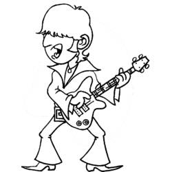 着色页: 吉他手 (行业和专业) #98061 - 免费可打印着色页